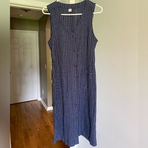 Old navy blue and white striped dress